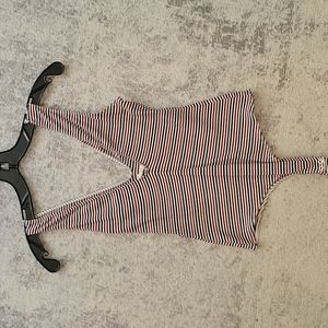 Little black bodysuit red white and blue stripped